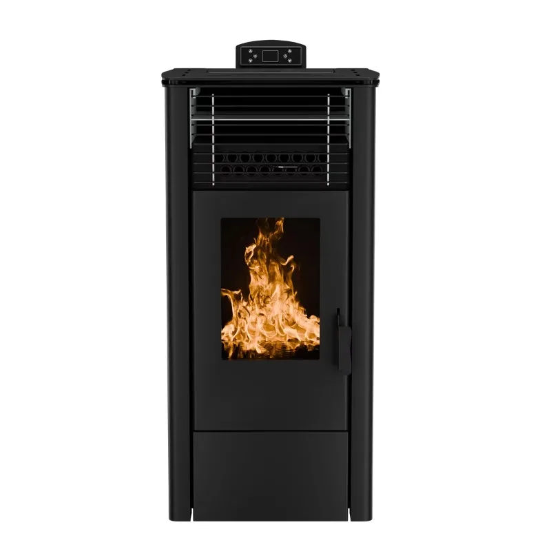 Modern Design Cast Iron Freestanding Fireplace Wood Burning Pellet Stove with Remote Control