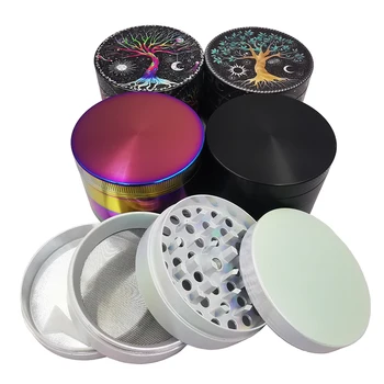 건조 허브 연마기 금속 4 층 담배 연마기 스파이스 밀러 분쇄기, 아연 합금 연기 액세서리, 2.5 인치, 63mm