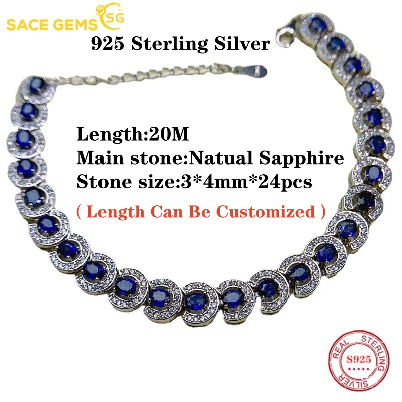 SACEGEMS جديد وصول 925 فضة 3*4 مللي متر الياقوت الطبيعي الأحجار الكريمة أساور للنساء المشاركة كوكتيل غرامة مجوهرات