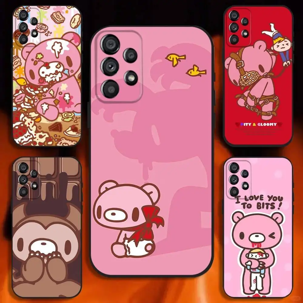 

Cute G-Gloomy Bear Phone Case For Samsung Galaxy A20,A21s,A22,A31,A32,A52,A53,A72,73,A80 Soft Black Cover
