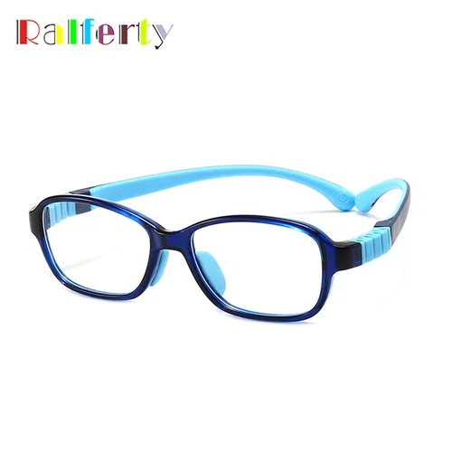Imagen 2 del producto Montura de gafas Ralferty para niños, gafas antiazules de diseñadores de lujo, gafas ópticas para niños y niñas, gafas rectangulares flexibles, montura para miopía