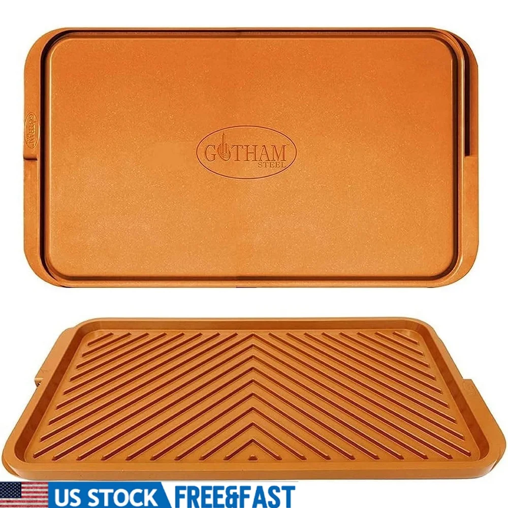 

Extra Large 22 Inch Reversible Nonstick Grill Griddle Pan Ceramic Cooking Surface Dishwasher Safe Indoor Outdoor Use