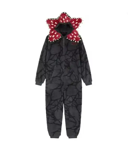 

Christmas Stranger Adult Onesie Pajama Set - Featuring Iconic Carnivorous Plant Pattern Ready-To-Wear Costume for Holiday Par