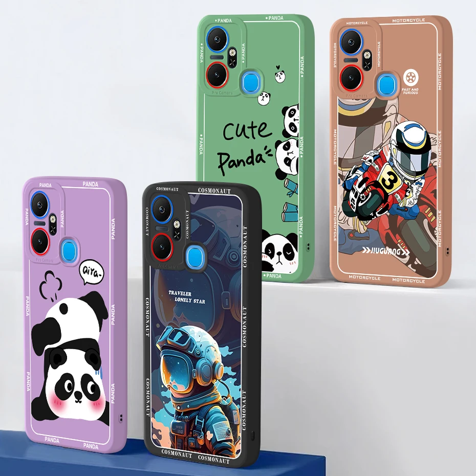 For Infinix Smart 6 Plus Case X6823C Cartoon Liquid Silicon Phone Case Back Cover For Infinix Smart 6 Plus Smart6+ Fundas Bumper