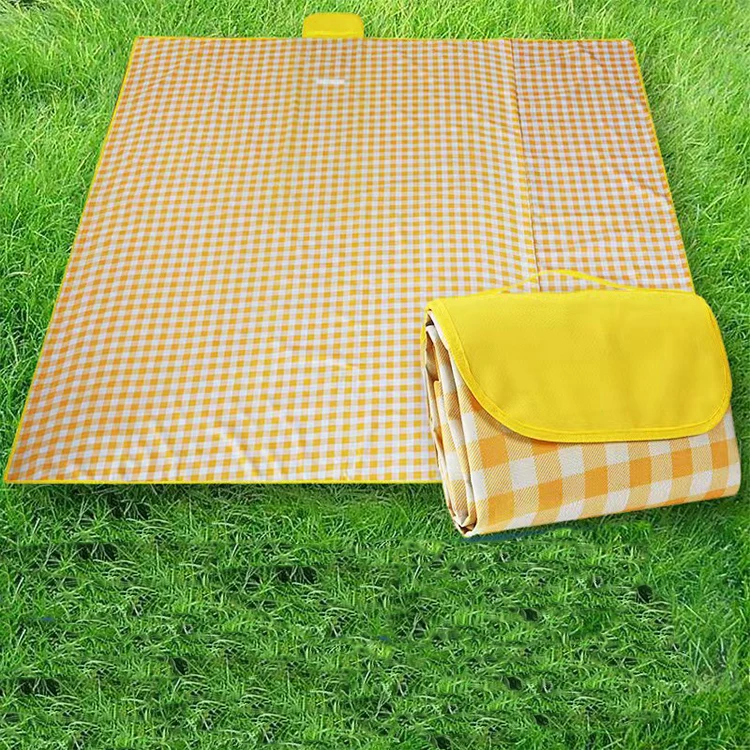 Portable 600D Oxford Cloth Camping Lawn Mat Waterproof Thickened Lattice Foldable Moisture-Proof For Outdoor Picnics Recreation