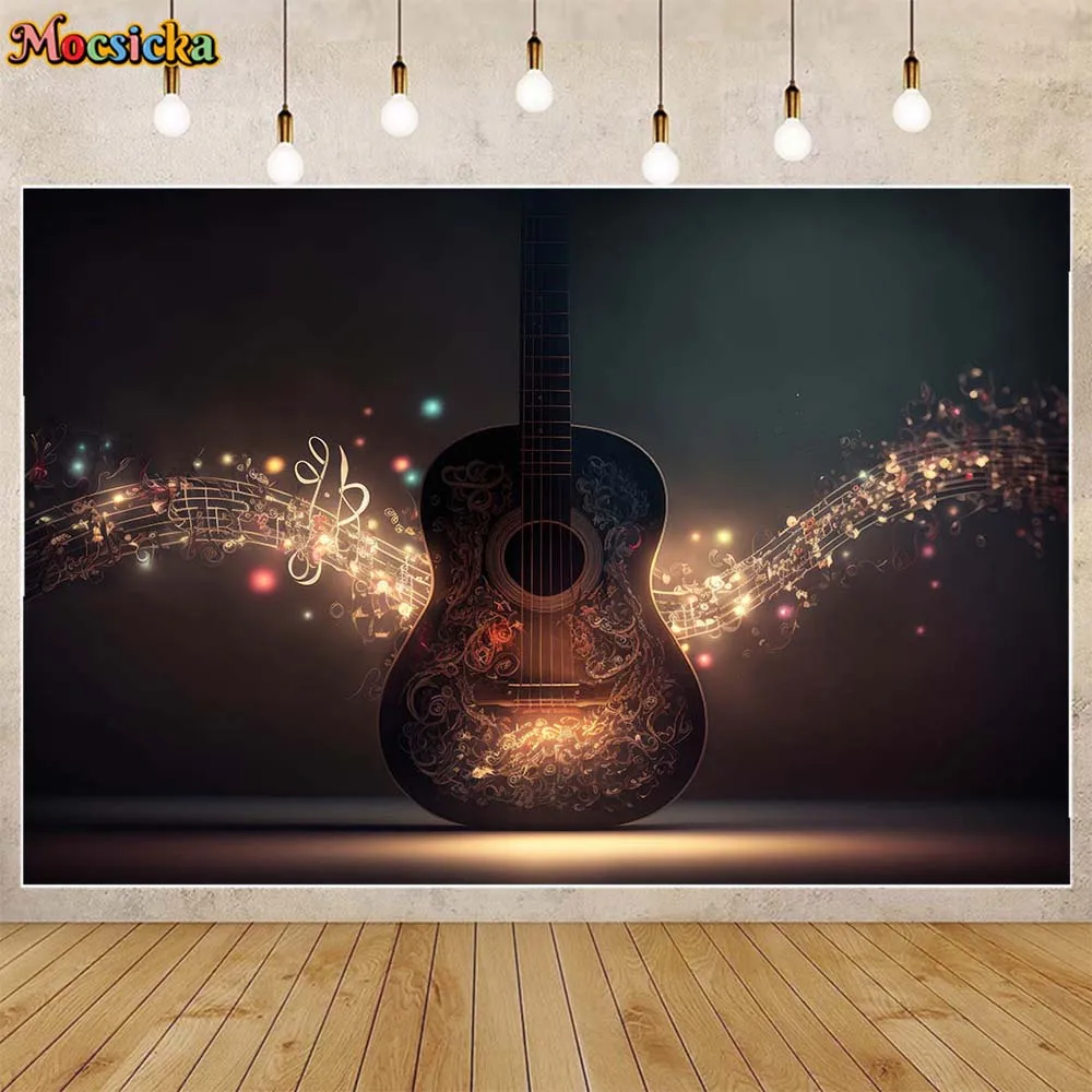 Mocsicka Photography Backgrounds Guitar Hip Hop Graffiti Street Culture Art Aldult Youth Party Decor Backdrop Photo Studio Props