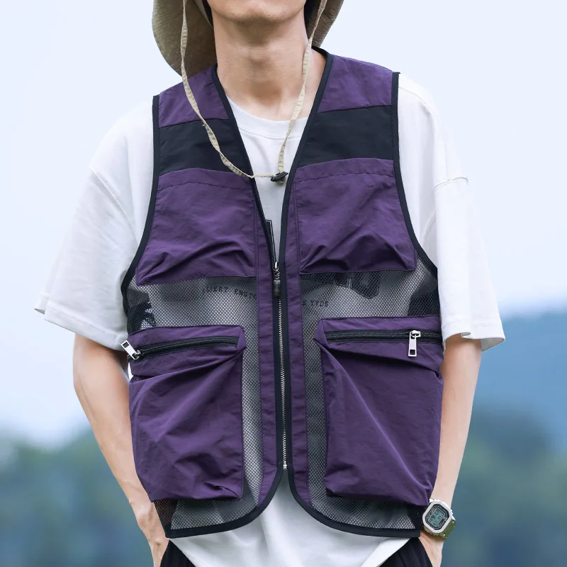 Breathable Mesh Vest, Outdoor Travel, Cycling, Mountain Climbing, Milk Tea, Coffee Shop, Hairdressing, Waterproof Work Dlothes