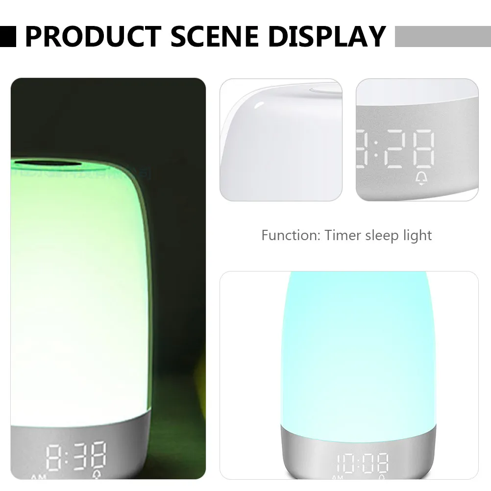 Sunrise Alarm Clock LED Bedside Lamp Wake Up Light 7 Alarm Modes Touch Control Snooze Night Light