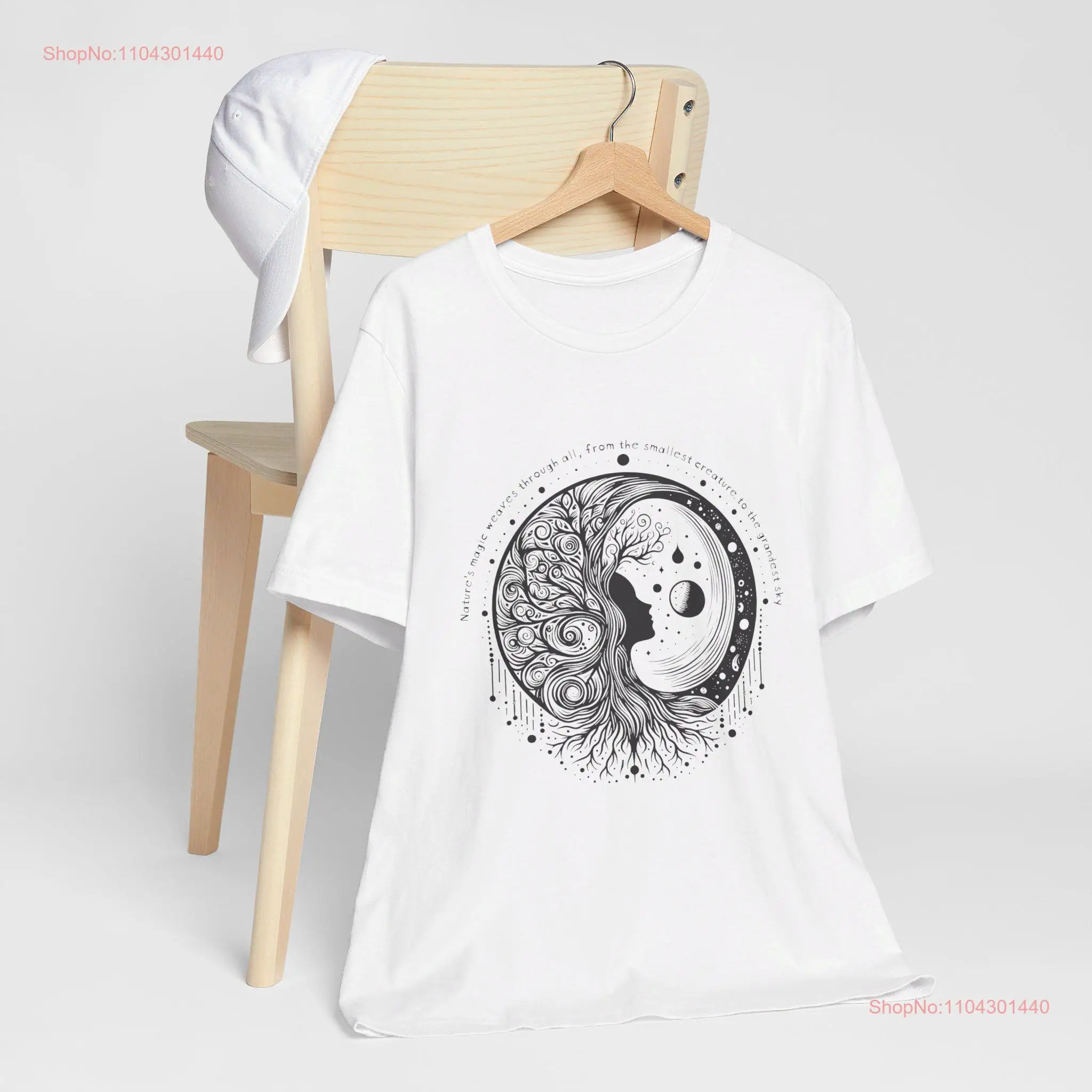 Magical Tree Of Life T Shirt Moon Phases Planets Retro Wicca Witchy Cute Lunar Stars Womens Fashion Earth Lover Pagan