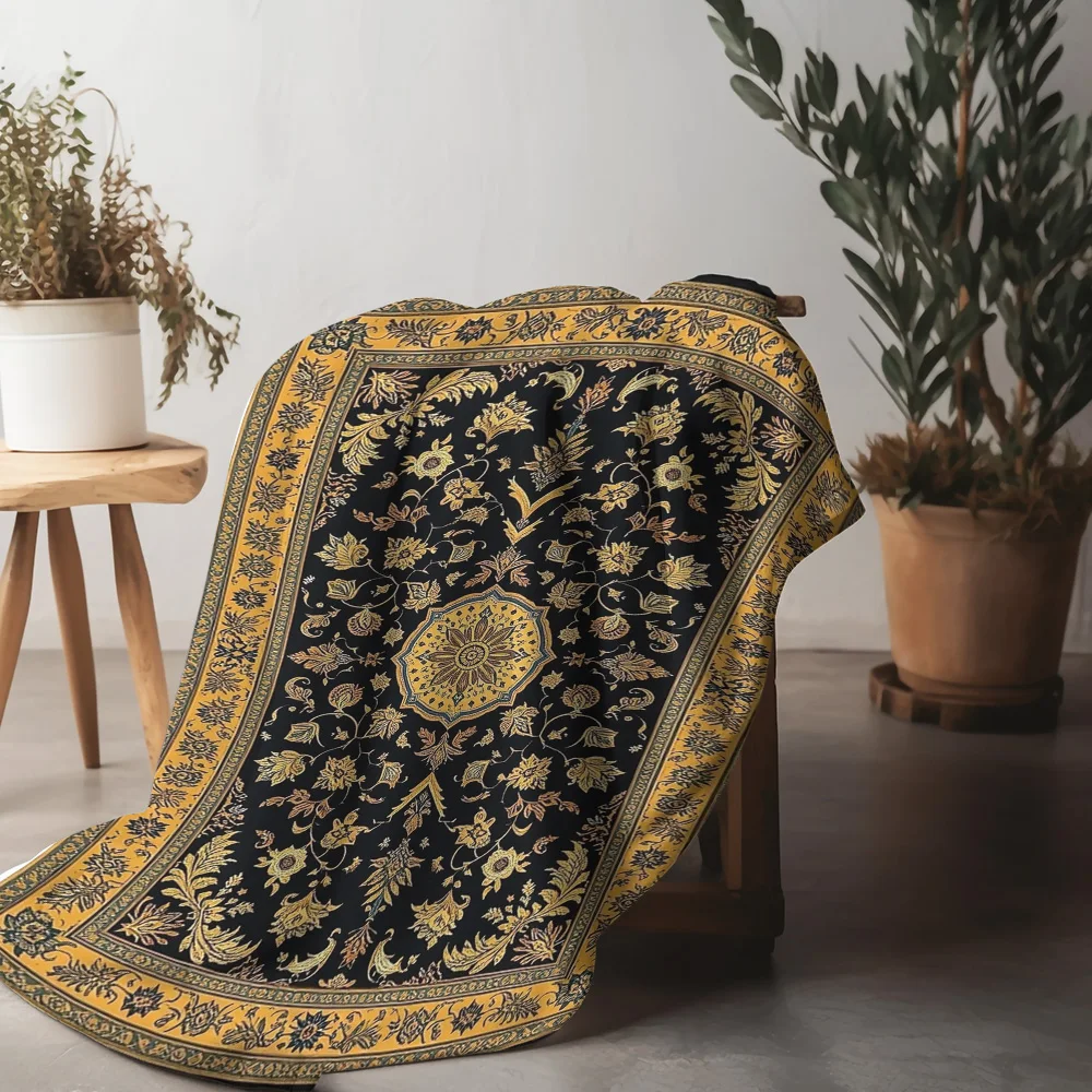Turkish Vintage Kilim Rug Blankets Soft Warm Flannel Scottish Terrier Pet Throw Blanket Bed Sofa Couch Bedspreads Quilt Blankets