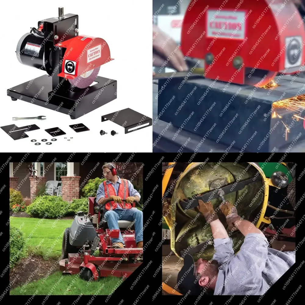 Lawn Mower Blade Sharpener & Grinder Manual DIY Industrial Metal Heavy Duty Adjustable
