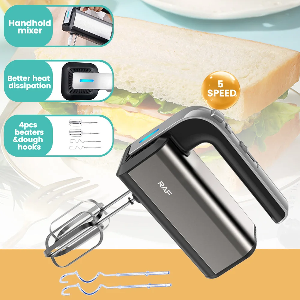 800W High Power Electric Handheld Blender Mixer Whisk Baking cream blender Small whisk 5 Gears Adjustable