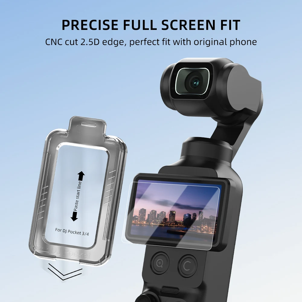 BRDRC Screen Protector for DJI Pocket 4 Camera Accessory HD Tempered Glass Film Scratchproof AR Film with Auto-Align Install