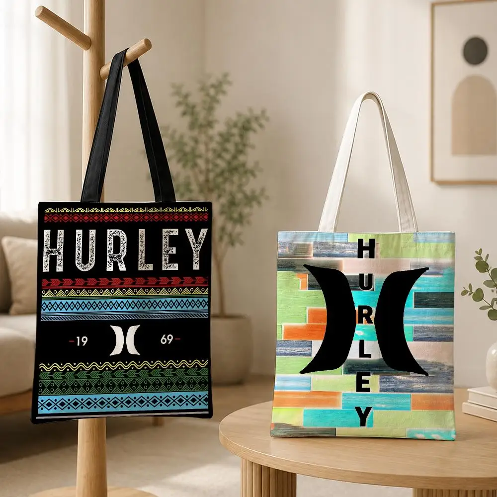 Bolsas de Almacenamiento Marca Hurley, Bolsa de Lona para Mujer, Bolsa de Compras Reutilizable para la Escuela, el Trabajo, Viajes y Regalos