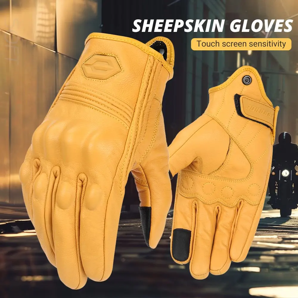

Guantes Moto мужские мотоциклетные перчатки с сенсорным экраном и полным пальцем в стиле ретро, противоскользящие теплые перчатки для гонок по бездорожью