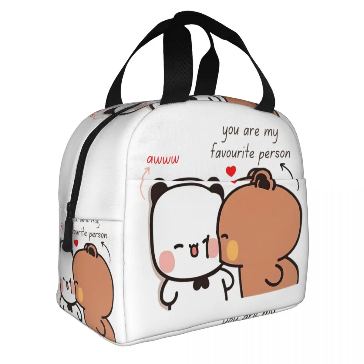 You Are The Only One I Want By My Side BuBu DuDu Thermal Insulated Lunch Bags Women Peach Goma Portable Lunch Container Food Box