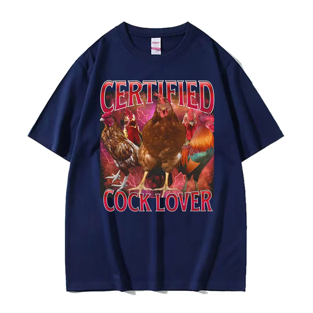 Funny Meme 90s Certified Cock Lover Merch T Shirts Men's Clothing Retro Humor T-shirt Unisex Oversized Loose 100% Cotton T Shirt