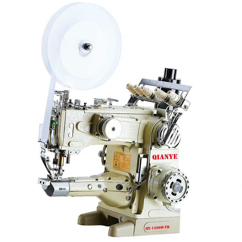 

Qy1500d-TD High Speed Feeding Arm Interlocking Tape Sticking Industrial Sewing Machine