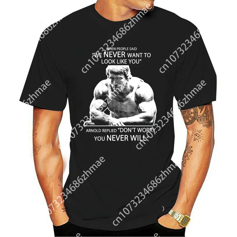 Arnold Schwarzenegger Mr Olympia Mens Tshirt Balck White Fashion O-neck Tshirt Fashion Short Sleeve Man Tee-shirt Male Tees