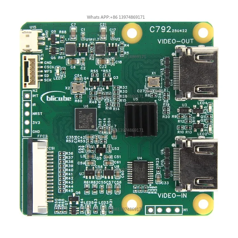 Geekworm C792 HDMI to CSI-2 converter module with HDMI loop out supports I2S audio output for Raspberry  5B/4B//3B/Zero/CM5/CM