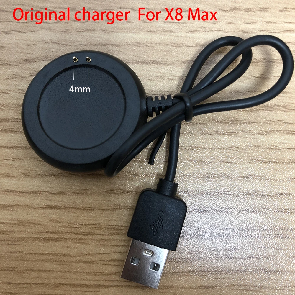 الأصلي كابل الشاحن 4 مللي متر ل SmartWatch X8 ماكس ، 3 مللي متر ل ساعة ذكية T100 زائد ، USB 2 دبوس شاحن ساعة شاحن الطاقة شحن