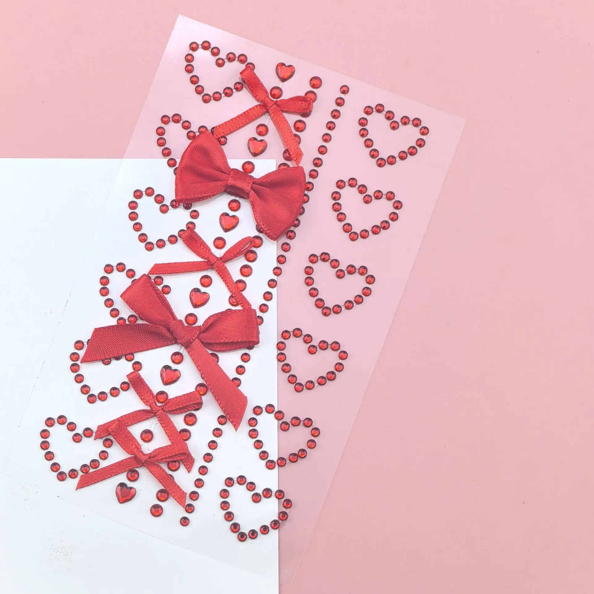 Fashion Face Stickers Rhinestone Ribbon Bow DIY Eyes Face Makeup Sticker Easy To Wear Bows Temporary Tattoo Stickers Makeup Tool