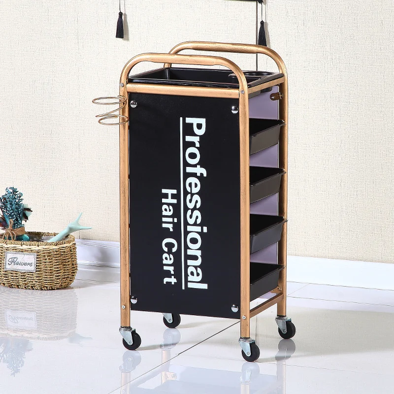 Retro Multilayer Wheels Trolley  Mobile Pulley Auxiliary Cart Paint Craft Hairdressing Trolley Colorful Tool Storage