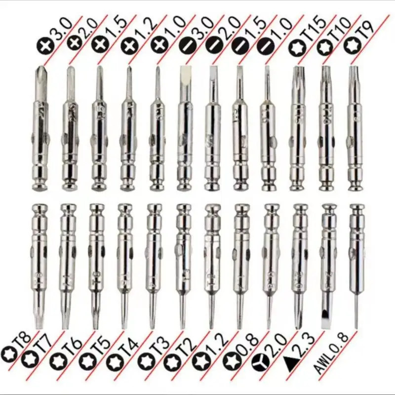 New 1Set Torx Electronic Repair Tool Opening Screwdriver 25In1 Mini Precision Screwdriver Magnetic Kit For Phone Camera Watch PC