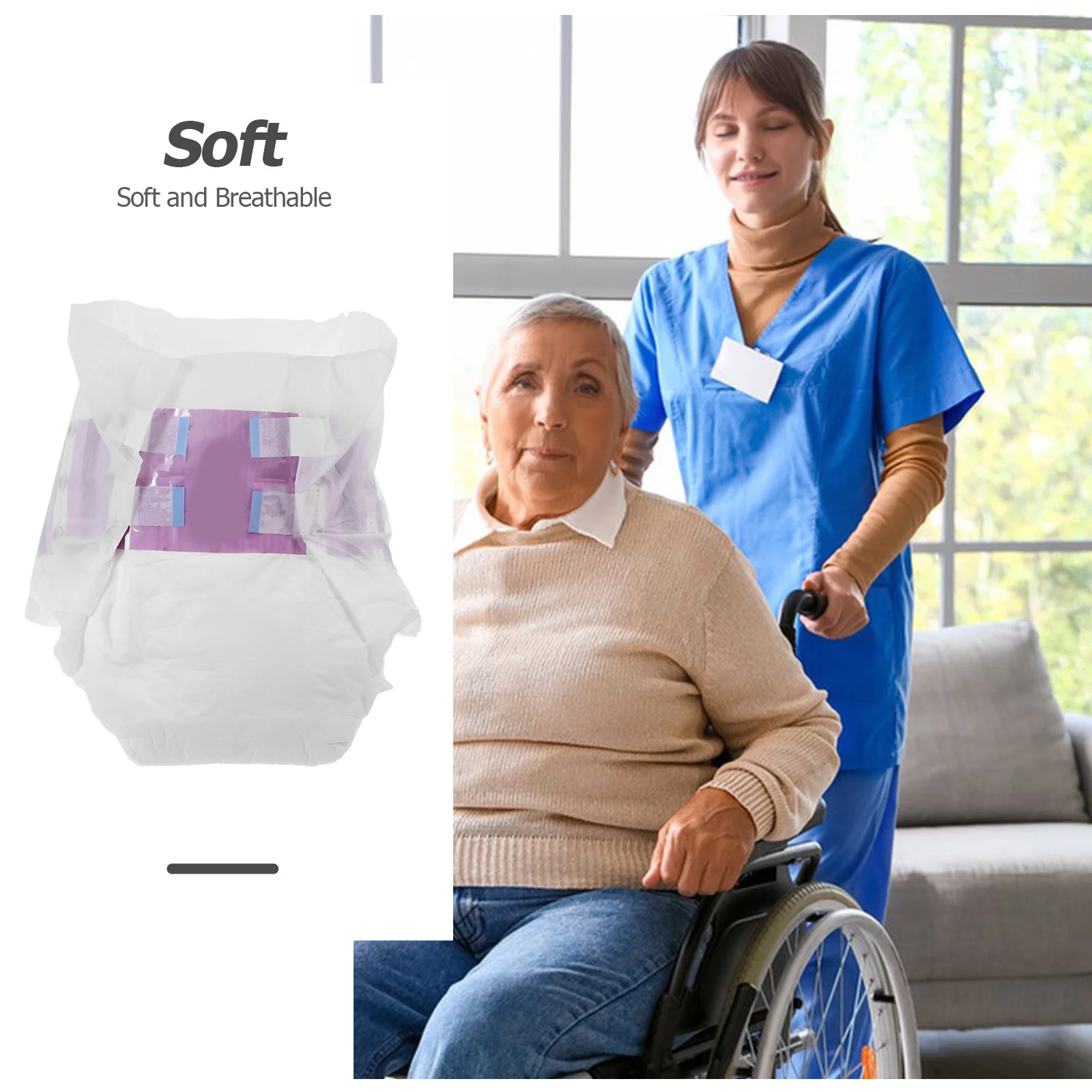 10pcs Adult Diaper for Elderly Incontinence Simple Adjustable Disposable Briefs Aged Care Diapers Comfortable Design