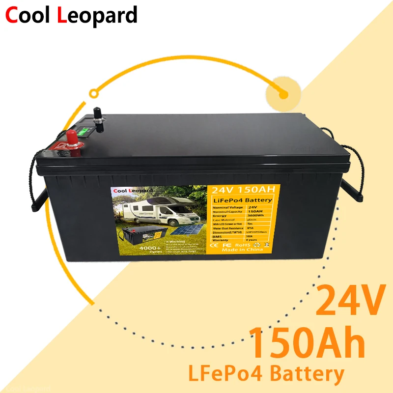 

Lithium Phosphate Battery 24V 150Ah LiFePo4 Built-in BMS Solar Power Generation System Is Used For Outdoor Power Supply Of RV