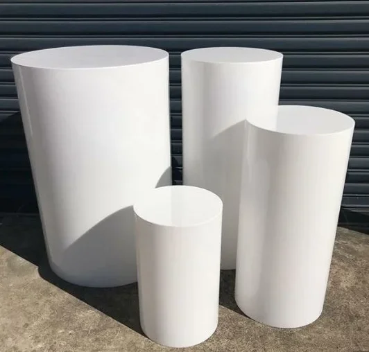 acrylic display plinth for exhibitions weddings round plinths display white acrylic wedding cylinder