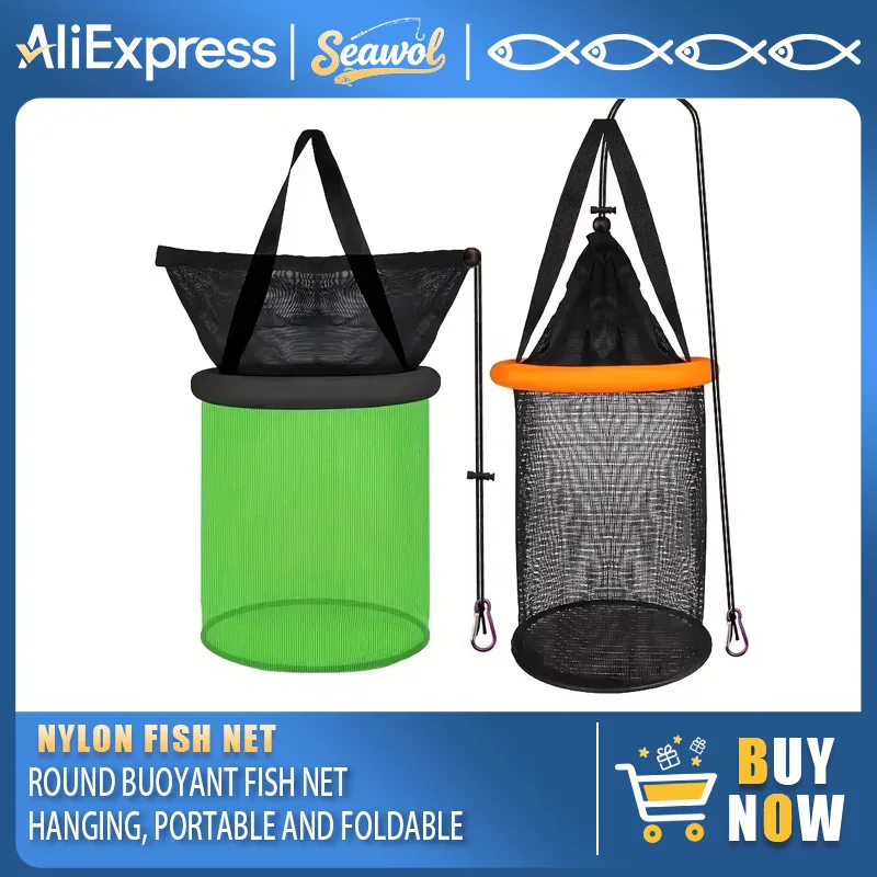 

Оранжево-черный/зелено-черный рыб сохраняет сетку из нейлона, складной и удобный для переноски.