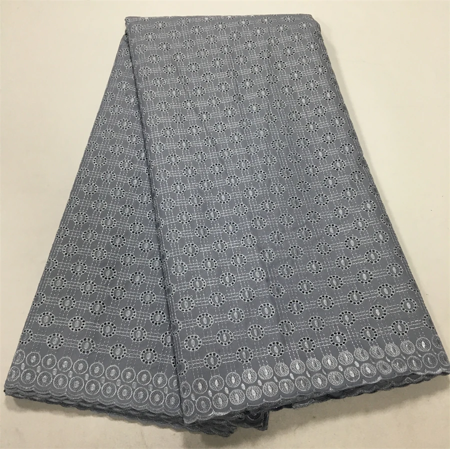 African Lace Fabric 2024 Latest Design Embroidery Swiss Nigerian Voile Cotton Lace Fabric for Men Cloth Sewing Materials A3809