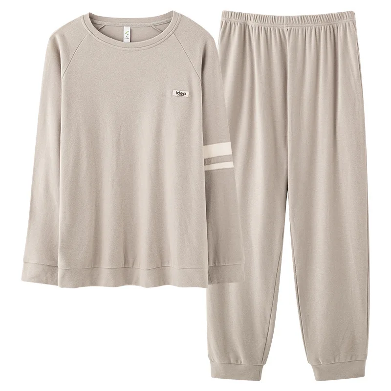 Hohe Qualität Männer Pyjamas Anzug Thermische Samt Loungewear Männlich Rundhals Samt Warme Einfache Nachtwäsche Set Gent Herbst Winter