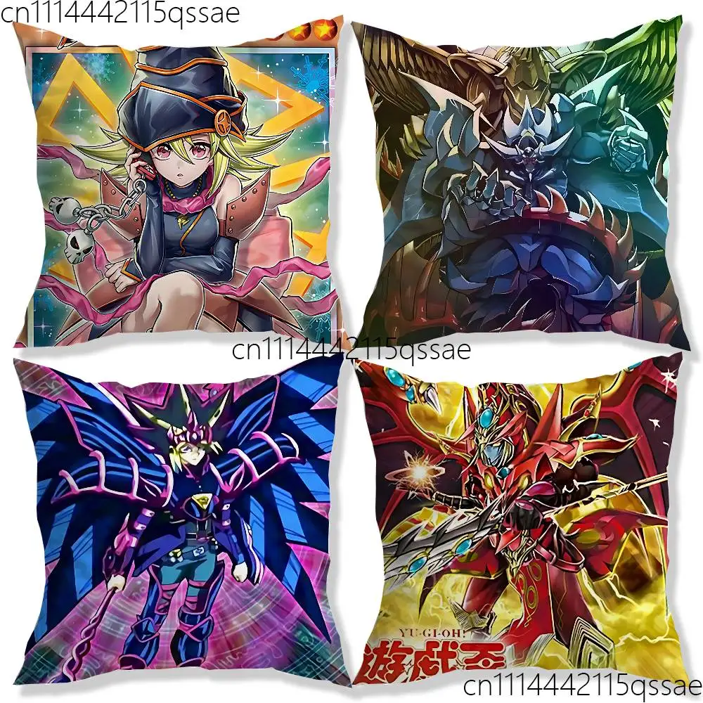For Yu-Gi-Oh Pillow cases Organic Linen Pillow Case Double-Sided Print Cushion Cover for Sofa Home Decor Gift