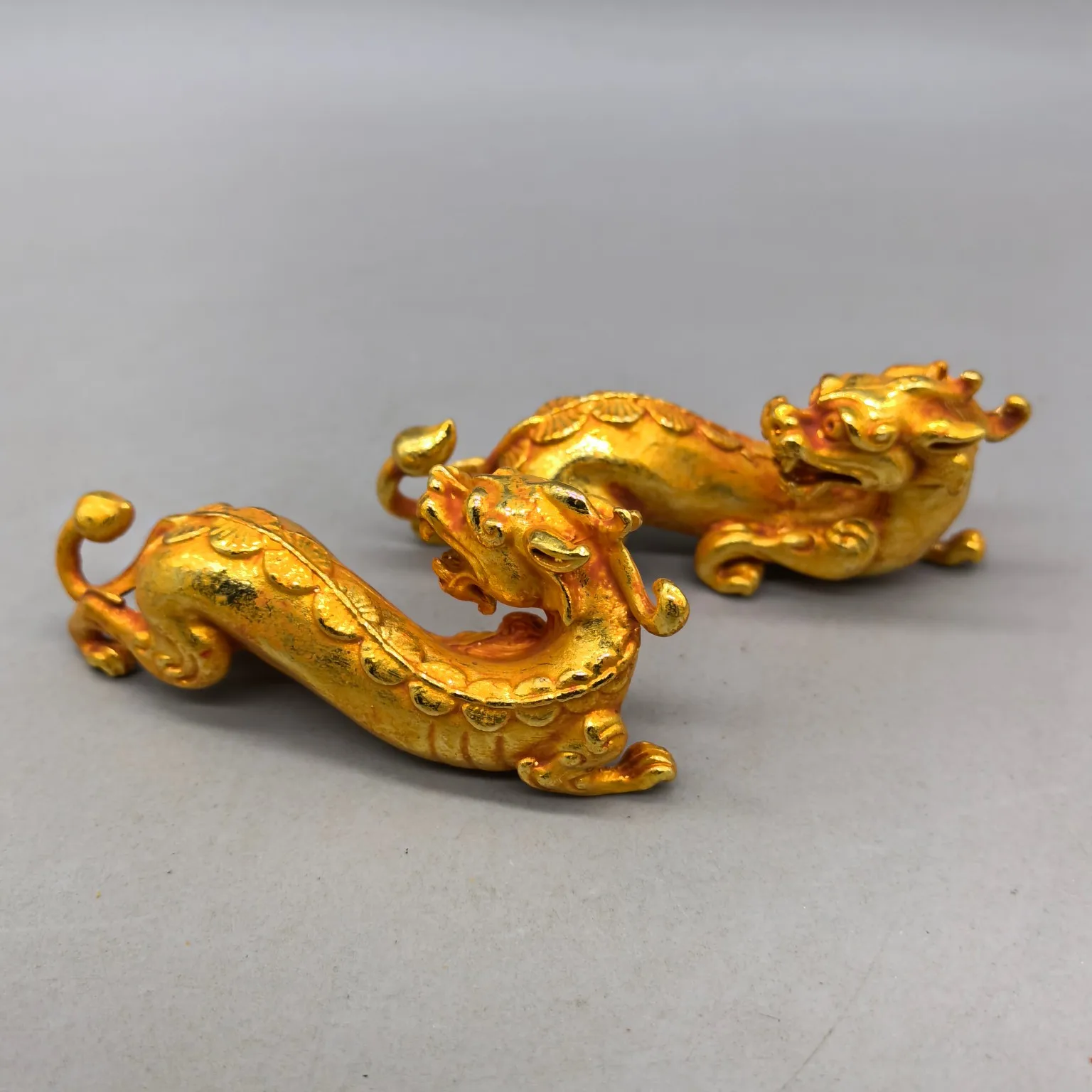 Pure Bronze Gilded Pixiu Pair