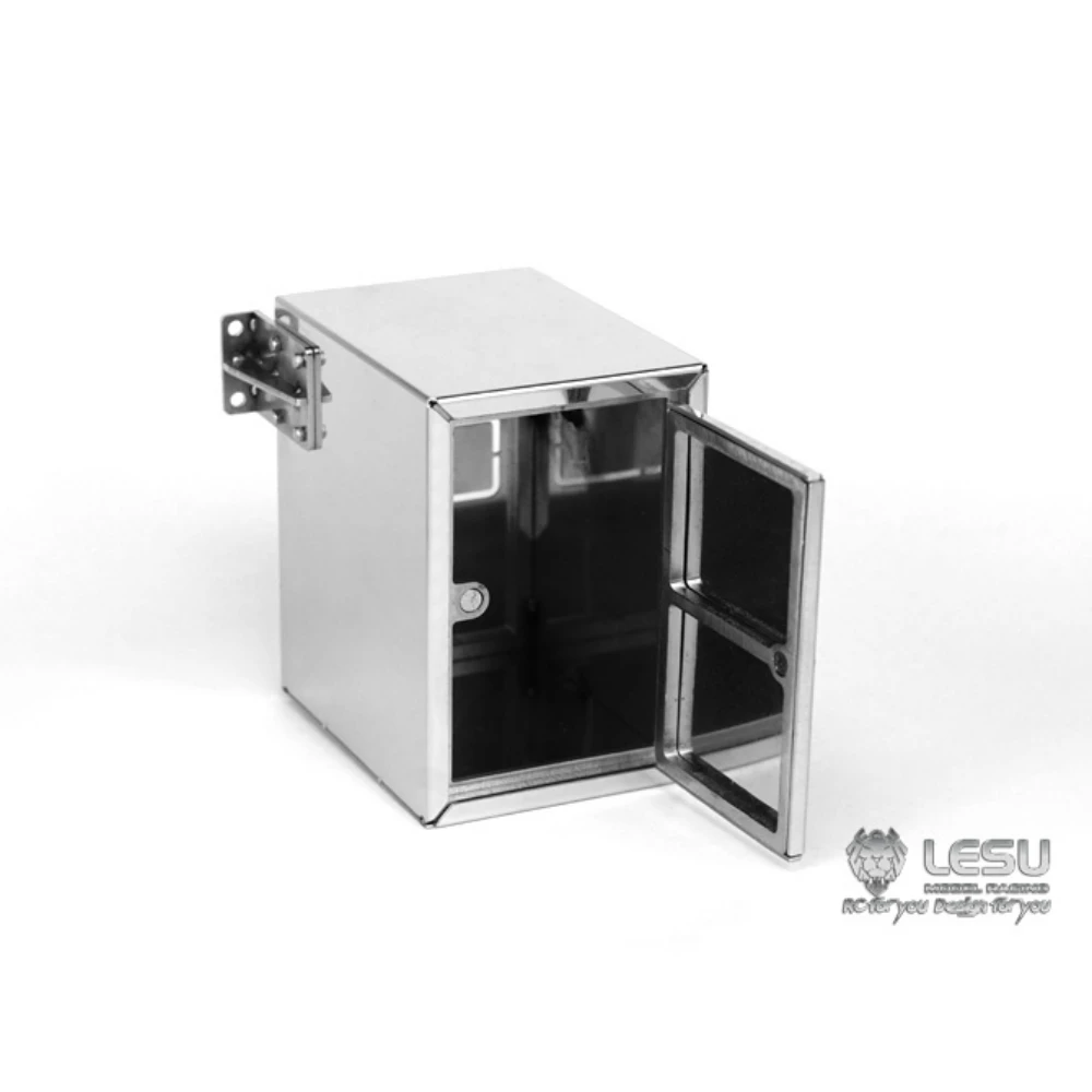 กล่องเครื่องมือจำลอง สแตนเลส สีเงิน G-6136 รุ่นอัพเกรด สำหรับรถบังคับวิทยุ Tamiya RC Lesu Scania Man Actros ขนาด 1/14 อะไหล่ของเล่น