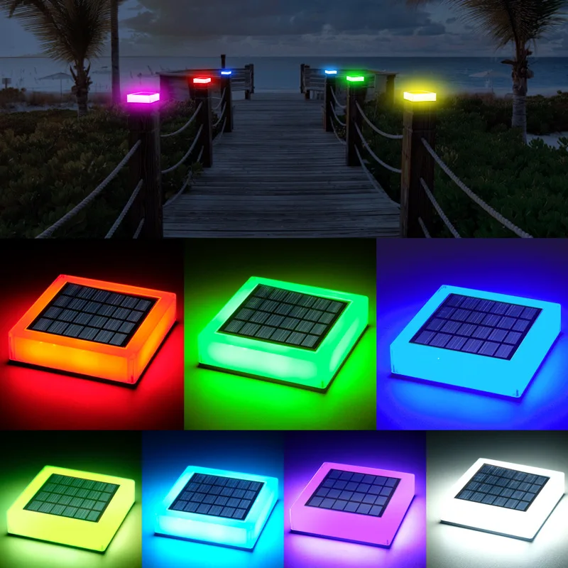 جديد تعمل بالطاقة الشمسية LED مربع سياج ضوء أبيض دافئ مصباح الإضاءة في الهواء الطلق التحكم آخر غطاء الألومنيوم عمود مقاوم للماء