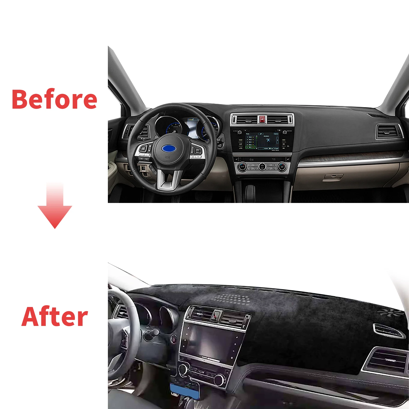 Fit for Subaru Outback Legacy Liberty 2015-2019 Car Dashmat Dashboard Cover Pad DashMat Sunshade Protective Carpet Accessories