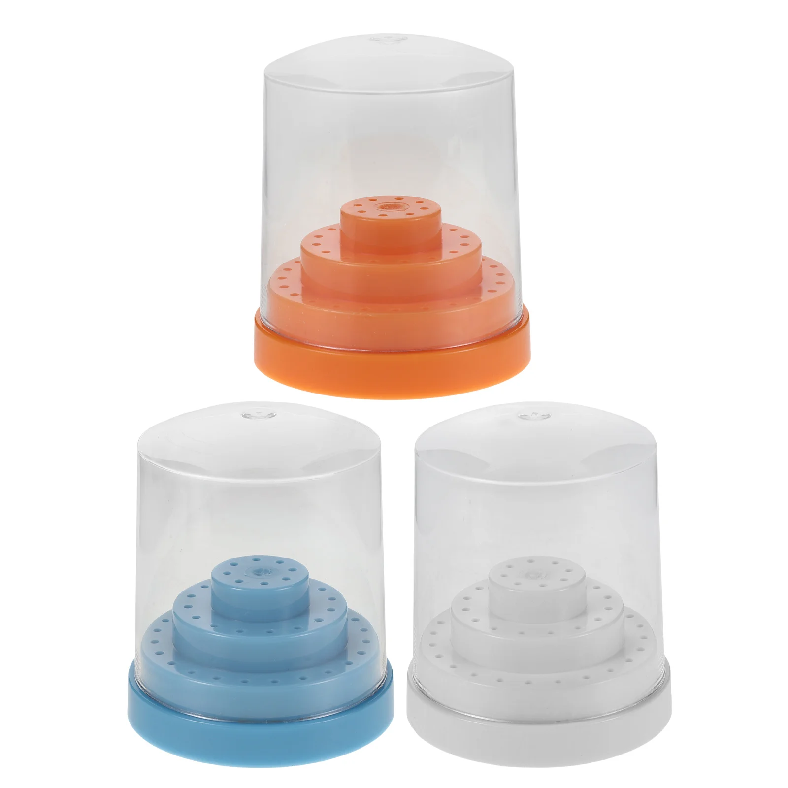 

3 шт., чехол-органайзер для инструментов: 48 отверстий, пластиковый ящик для хранения сверл для ногтей, пылезащитный держатель для маникюрных принадлежностей, портативный держатель для ногтей