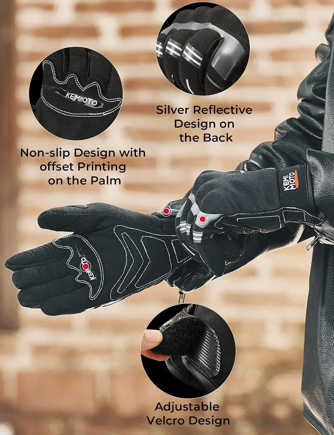 KEMIMOTO-Gants de moto CE Verrerie P Summer, Gants d\'équitation, Gants de moto à jointures dures, Gants de moto à écran tactile, D343 Bike