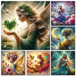 5d DIY Diamond Painting Mosaic Cross Stitch Kits Flower Fairy Angel Elf Girl Picture Of Rhinestones Portrait Embroidery Handmade