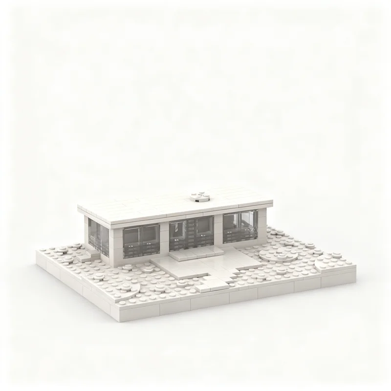 323pcs MOC Architecture Modern House Model Building Blocks Toys Creative Idea Brick Christmas Gifts Education Kids Birthday