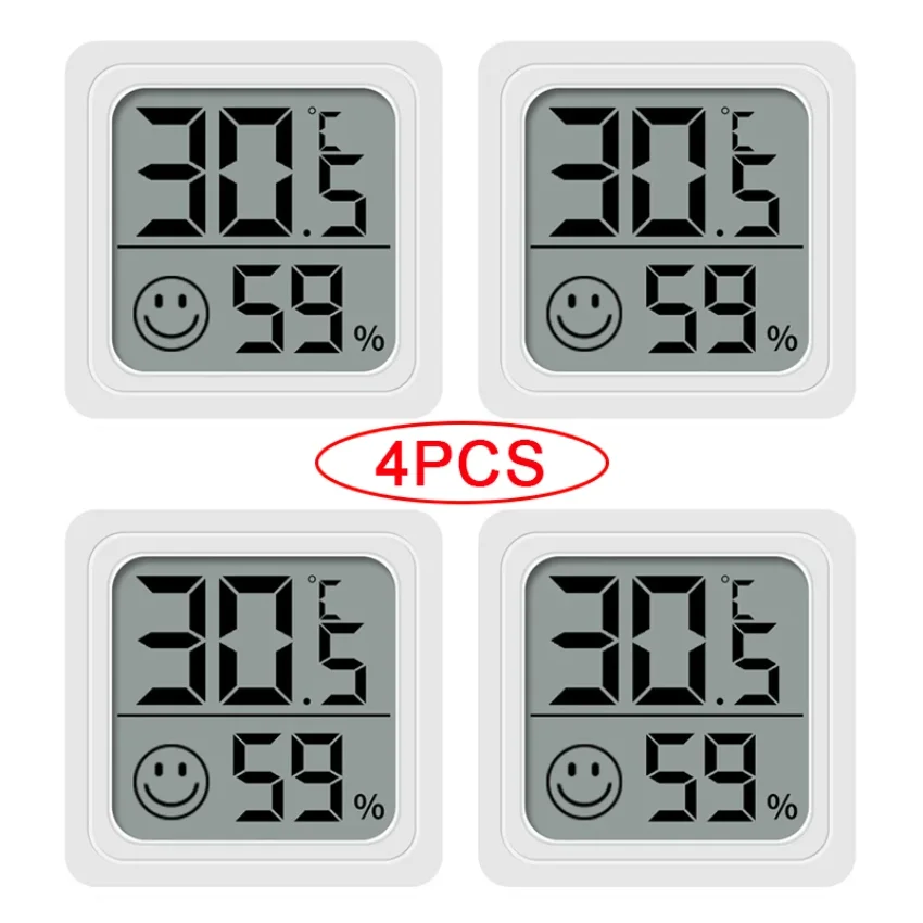 

4pcs Digital Thermometer Hygrometer Indoor Mini Temperature LCD Electronic Monitor Hygrometer Outdoor Room Baby