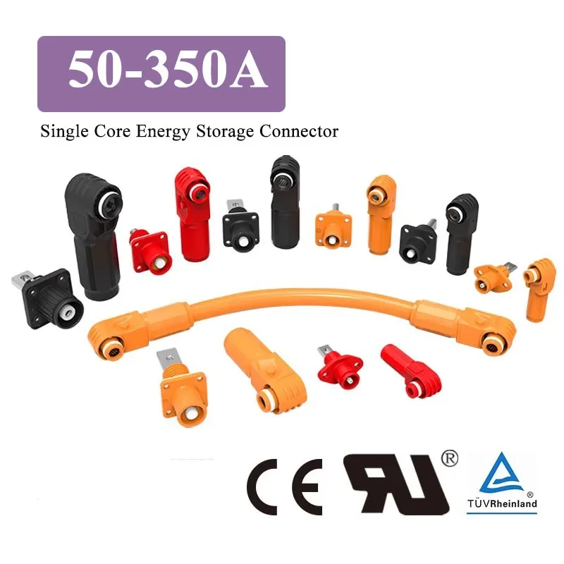 

1pc 50-350A Single Core Power Terminal Block IP67 Energy Storage Connector High Current Through Wall Power Output Plug Socket