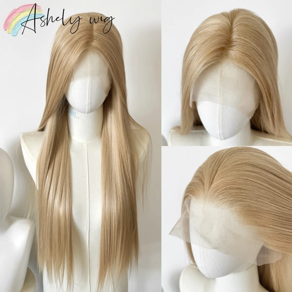 Ash Blonde Lace Front Wig 13*4 Frontal Wigs 26inch Synthetic Wig High Quality Synthetic Lace Front Wig for Cosplay Daily Use
