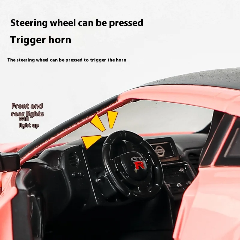 Nissan GTR CSR2 Skyline moulé sous pression et véhicules jouets, modèle de voiture jouet en métal, haute Simulation, jouets de Collection à retirer, 1/24