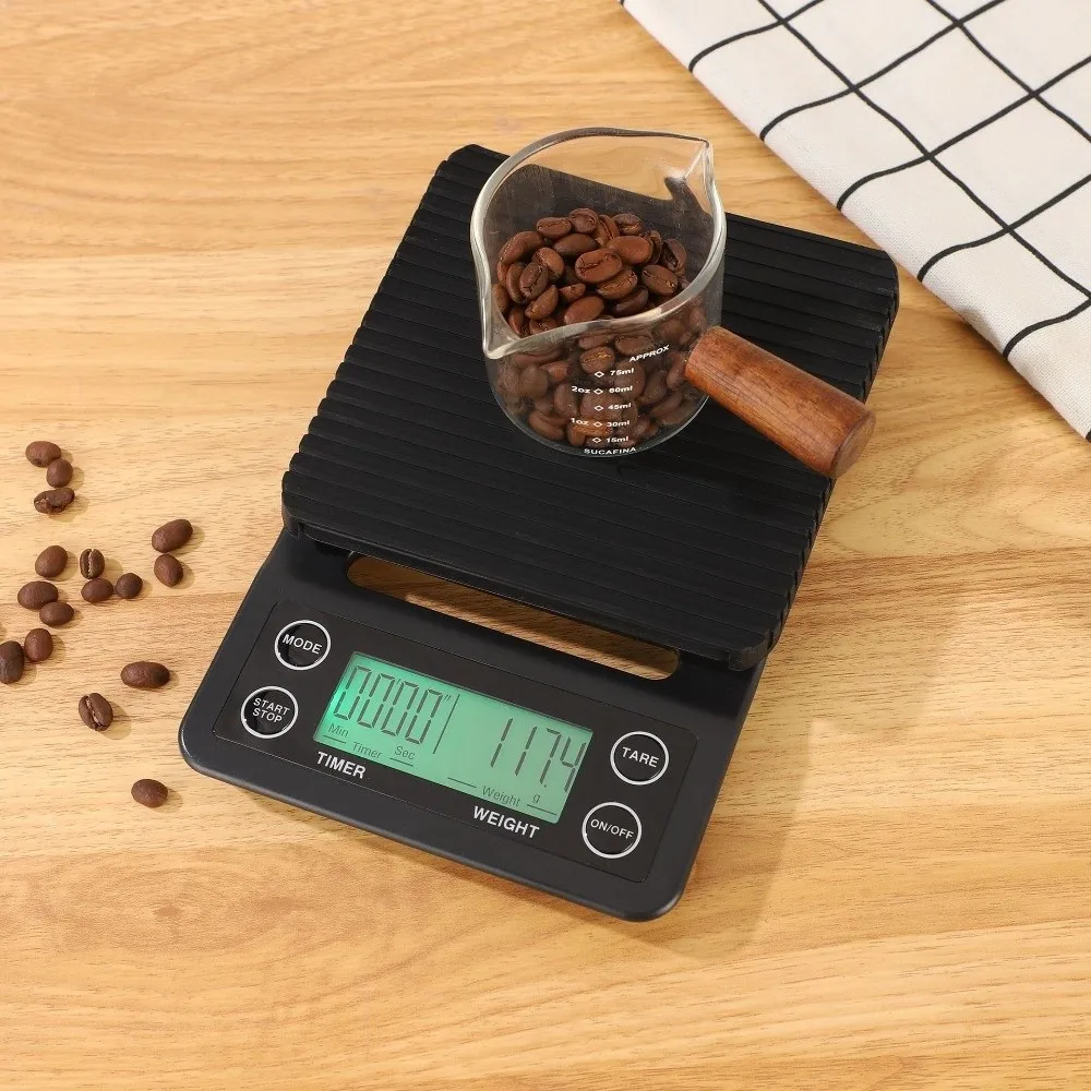 High Precision Drip Coffee Scale Digital Display LCD Display Kitchen Digital Scale Battery-powered Non-slip Jewelry Scale Bakery
