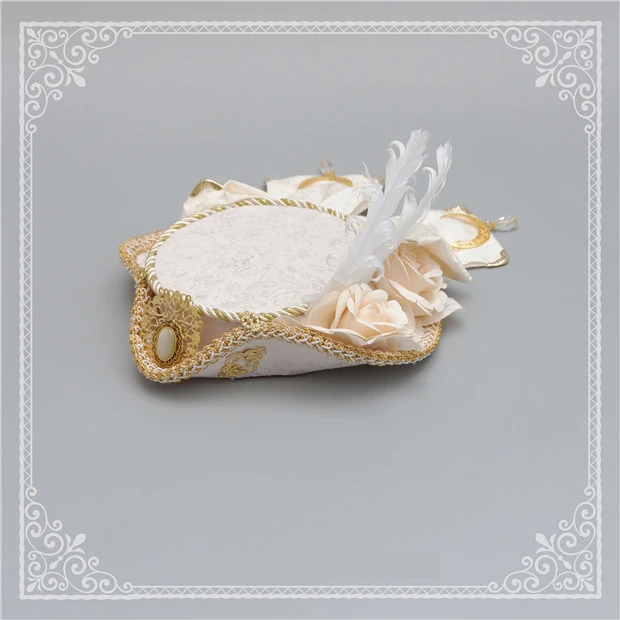 여성용 로리타 팰리스 레트로 화려한 깃털 탑 모자, 빈티지 깃털 꽃 활, 다크 패턴 모자 액세서리