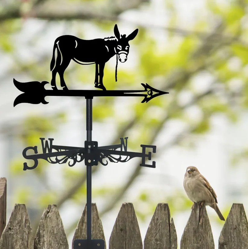Wind Vane Metal Outdoor Handicrafts, Garden Roof Decorations, Iron Wind Vane Creative European Style, Animals, Witches, Fishing view 3